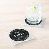 編集可能文字とロゴまたはその他のデザイン ガラスコースター (アングル)