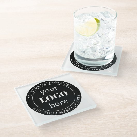 編集可能文字とロゴまたはその他のデザイン ガラスコースター (アングル)