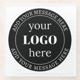 編集可能文字とロゴまたはその他のデザイン ガラスコースター