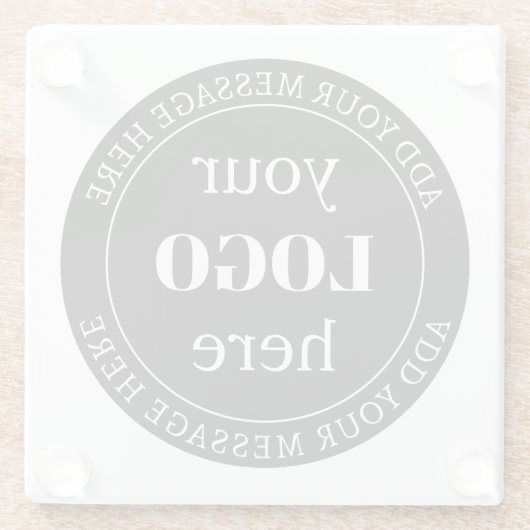 編集可能文字とロゴまたはその他のデザイン ガラスコースター (裏面)