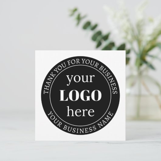 編集可能文字とロゴまたはその他のデザイン サンキューカード (スタンド正面)