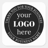 編集可能文字とロゴまたはその他のデザイン スクエアシール (正面)