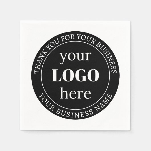 編集可能文字とロゴまたはその他のデザイン スタンダードカクテルナプキン (正面)