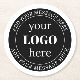 編集可能文字とロゴまたはその他のデザイン ラウンドペーパーコースター