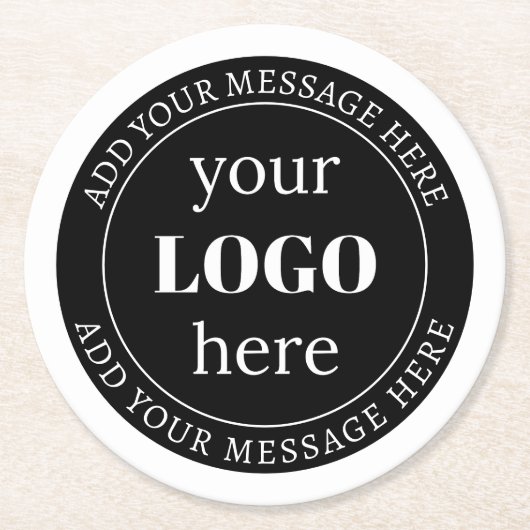 編集可能文字とロゴまたはその他のデザイン ラウンドペーパーコースター (正面)