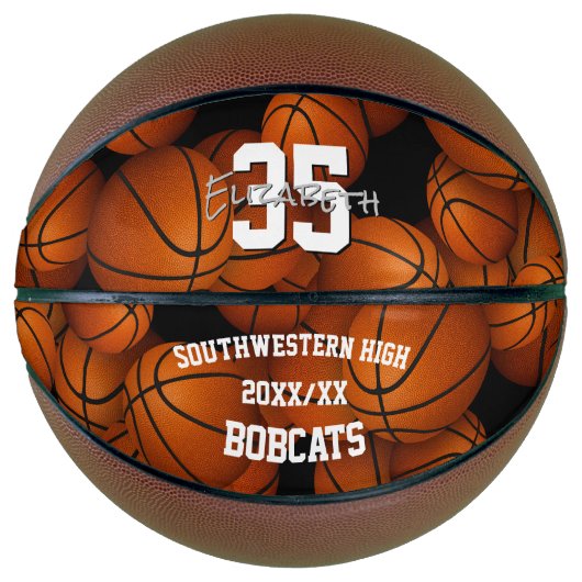 編集可能文字カスタムパターン（の模様が）ある バスケットボール (正面)