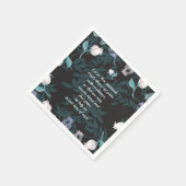 編集可能文字フローラデザイン黒ver スタンダードカクテルナプキン (角)