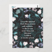 編集可能文字フローラデザイン黒ver ポストカード (正面/裏面)