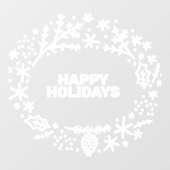 編集可能文字冬フレームウィンドウデカール ウィンドウサイン (シート)