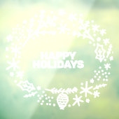 編集可能文字冬フレームウィンドウデカール ウィンドウサイン (シート3)