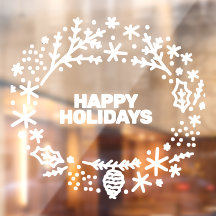 編集可能文字冬フレームウィンドウデカール