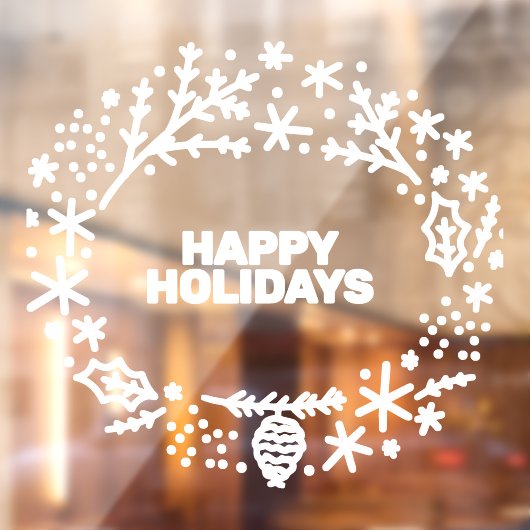 編集可能文字冬フレームウィンドウデカール ウィンドウサイン (シート2)