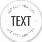 編集可能文字&カラー透明ステッカー シール (正面)