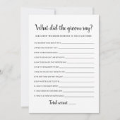 編集可能新郎が言ったブライダルシャワーカード 招待状 (正面)