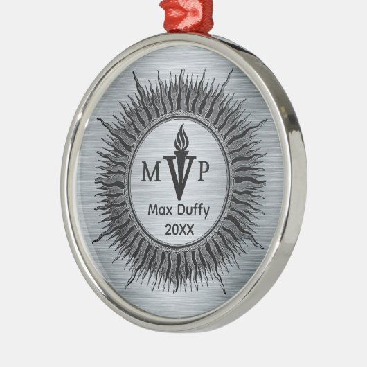 編集可能日が差すことMVPトーチフレーム賞メタル メタルオーナメント (左)