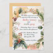 編集可能春結婚リース 招待状 (正面/裏面)