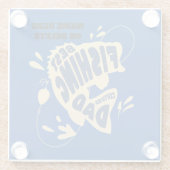 編集可能最高のな名前の魚釣りパパ ガラスコースター (裏面)