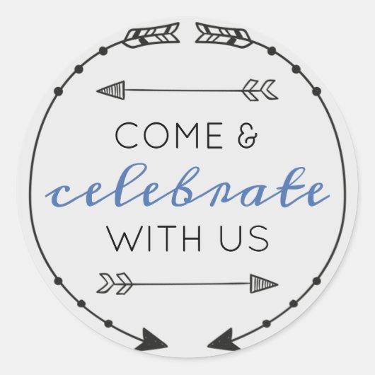 編集可能来色と祝Us付き ラウンドシール (正面)