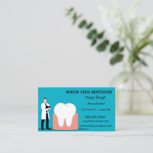 編集可能歯科歯周病者 名刺 (スタンド正面)