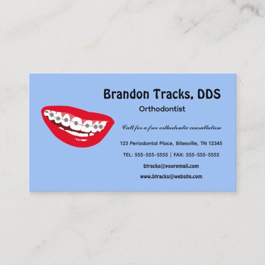 編集可能歯科矯正医 名刺 (正面)