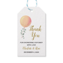 編集可能男女兼用赤ちゃんシャワーありがとうラベル