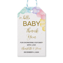 編集可能男女兼用赤ちゃんシャワーありがとうラベル