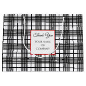 編集可能白黒グレンプレイドパターン抱き枕 ラージペーパーバッグ (正面)