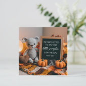 編集可能秋妊娠告知デジタル 招待状 (スタンド正面)