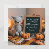 編集可能秋妊娠告知デジタル 招待状 (正面)