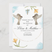 編集可能素朴な鳥結婚式招待状 招待状 (正面)