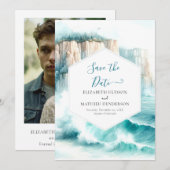 編集可能素朴航海の結婚の セーブザデート (正面/裏面)