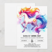 編集可能素朴馬誕生日 招待状 (正面/裏面)