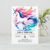 編集可能素朴馬誕生日 招待状 (スタンド正面)