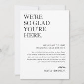 編集可能結婚なウェルカムレター&旅程カード 招待状 (正面)