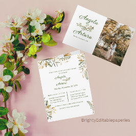 編集可能結婚なリハーサルディナー 招待状