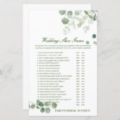 編集可能結婚シューゲームウェディングシャワーゲーム (正面/裏面)