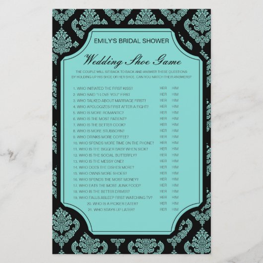 編集可能結婚シューゲームウェディングシャワーゲーム (正面)