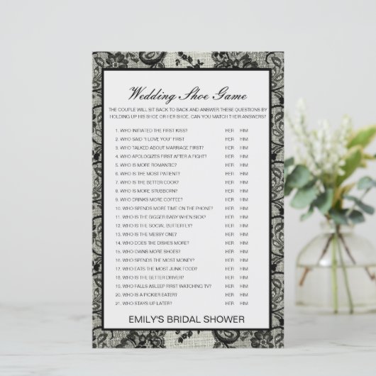 編集可能結婚シューゲームウェディングシャワーゲーム (スタンド正面)