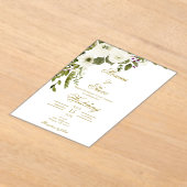 編集可能結婚式招待状テンプレート アクリル招待状 (レイダウン)