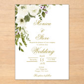 編集可能結婚式招待状テンプレート アクリル招待状 (正面)