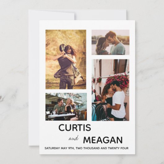 編集可能結婚式招待状(フォトコラージュ付) 招待状 (裏面)