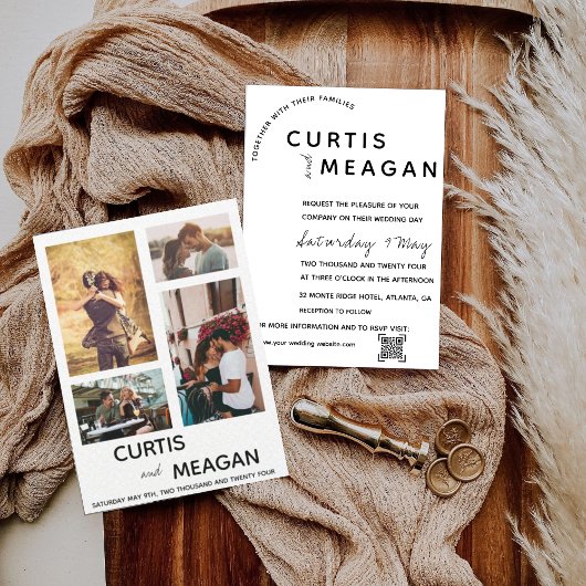 編集可能結婚式招待状（フォトコラージュ付） 招待状