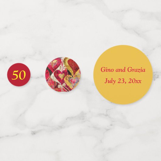 編集可能結婚50周年記念 コンフェッティ (正面)