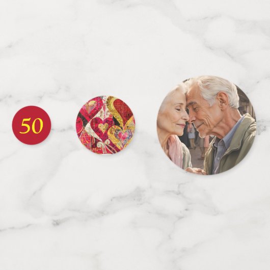 編集可能結婚50周年記念 コンフェッティ (裏面)