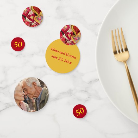 編集可能結婚50周年記念 コンフェッティ (グループ)