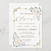 編集可能結婚50周年記念 招待状 (正面/裏面)