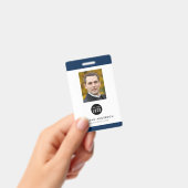 編集可能縁どな色のロゴの追加従業員の写真ID バッジ (手持ち)