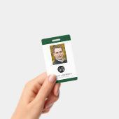 編集可能縁どな色のロゴの追加従業員の写真ID バッジ (手持ち)