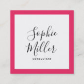 編集可能縁どカラー書道ソーシャルメディア スクエア名刺 (正面)
