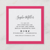 編集可能縁どカラー書道ソーシャルメディア スクエア名刺 (正面)